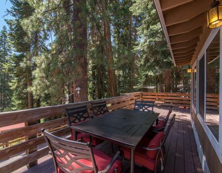 outdoor deck with dining table